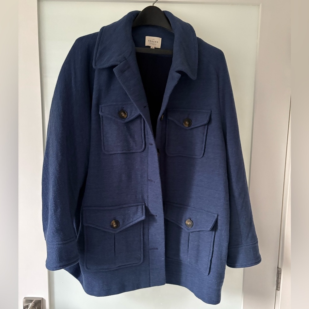 Sezane Paolo Coat Indigo - Picture 1 of 3